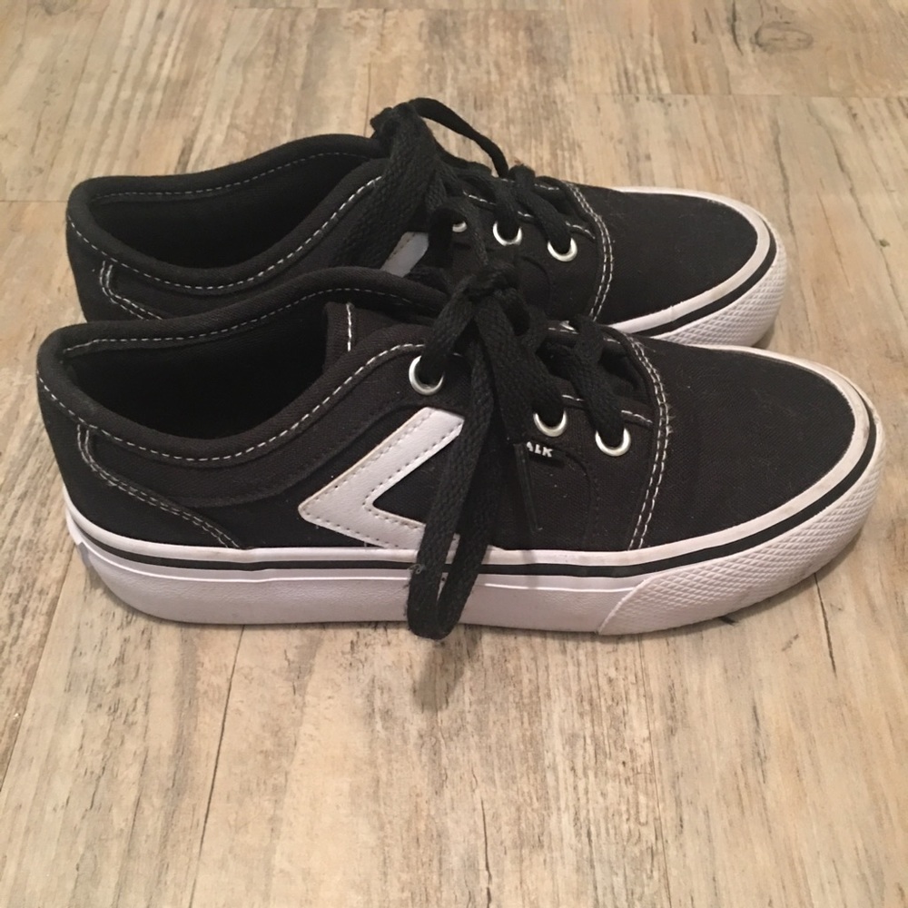 Black and white shoes